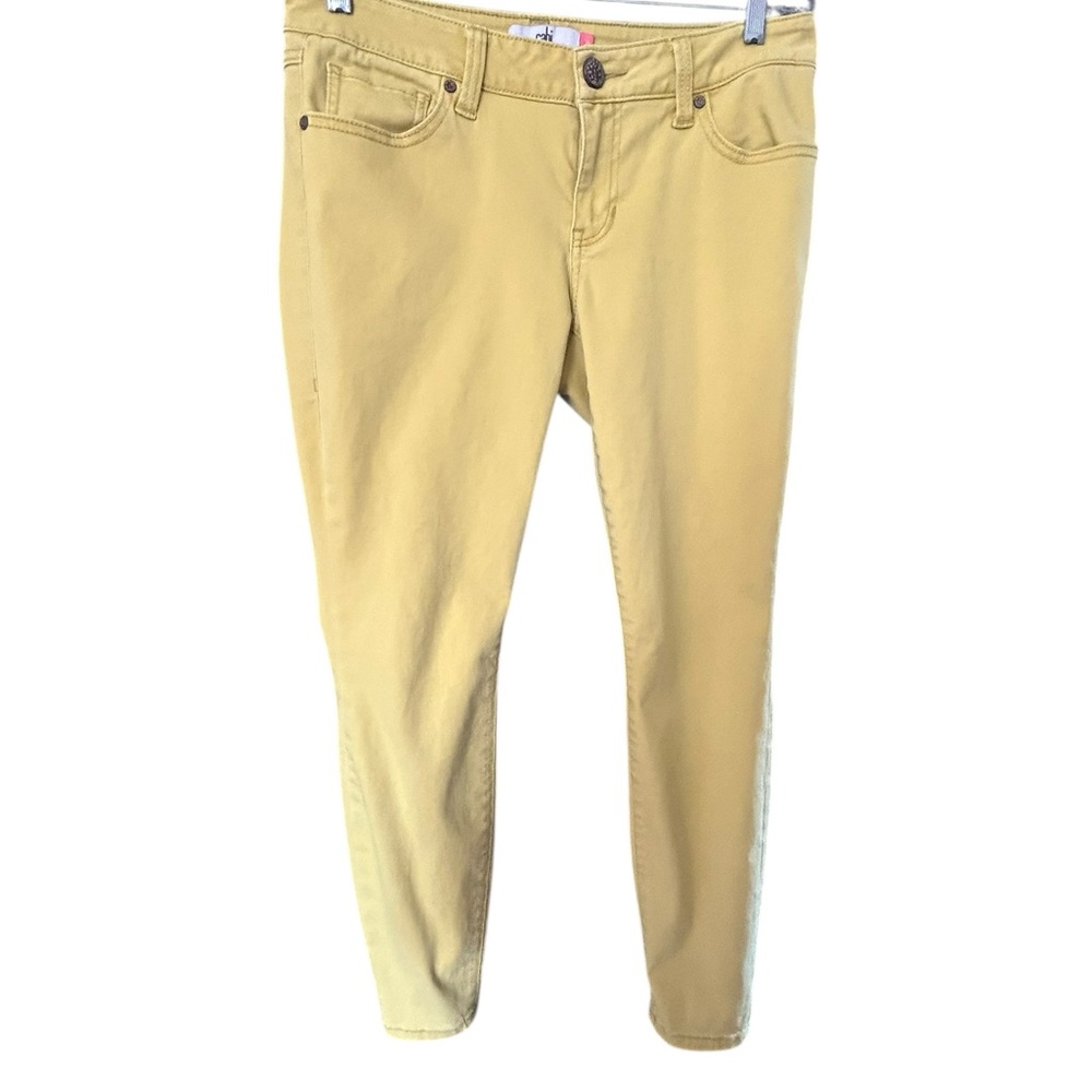 CAbi Women's Cropped Jeans in Yellow Size 8